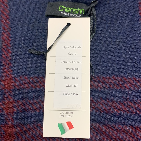 NWT Italian Made Plaid Open Front Knit Poncho Cardigan by CHERISHH - Picture 10 of 11